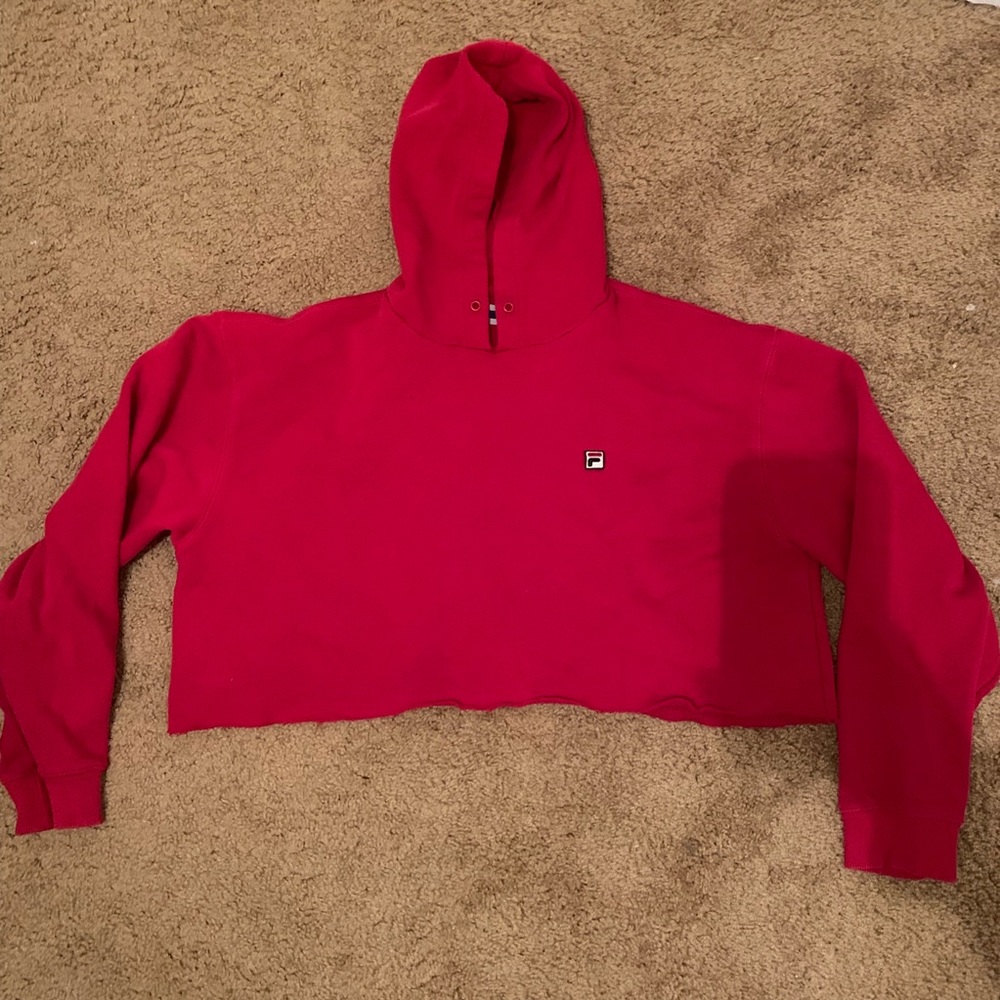 vintage fila cropped hoodie